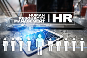 Human resource management, HR, recruitment, leadership and teambuilding. Business and technology concept.