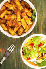 Italian Style Beef Ragu Pasta In A Bowl