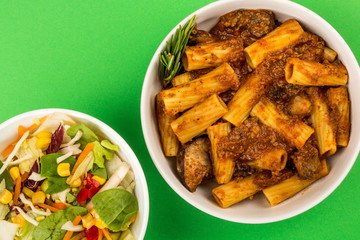 Italian Style Beef Ragu Pasta In A Bowl