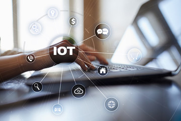 IOT. Internet of Thing concept. Multichannel online communication network digital 4.0 technology