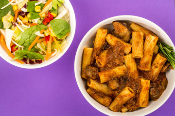 Italian Style Beef Ragu Pasta In A Bowl