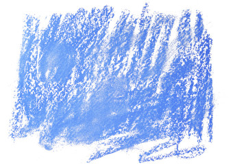 Background for different design and decoration. Blue pastel stain on a white paper. Hand painted. 