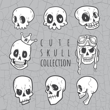cute doodle skull collection