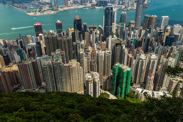 Fototapeta premium Panoramic view of Hong Kong skyline. China