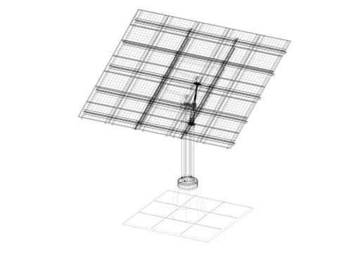 Solar Panels Architect blueprint - isolated
