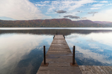 Fototapeta premium Towada lake in beautiful autumn season, Tohoku, Japan.