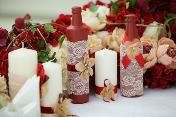 Candles as decoration on wedding