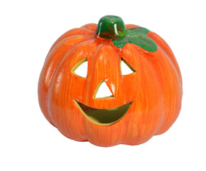 ceramic pumpkin on a white background