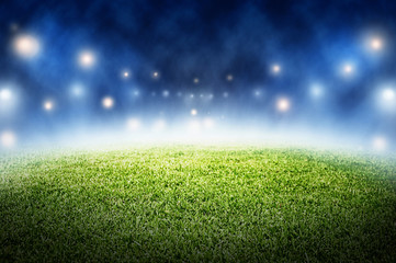 Obraz premium soccer field stadium in night time background
