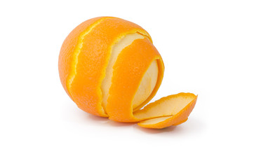 Fototapeta na wymiar Orange mit Orangenschale