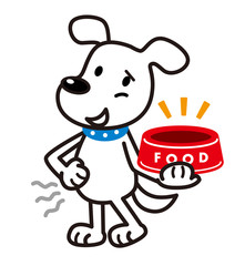 犬　白犬　餌入れ　