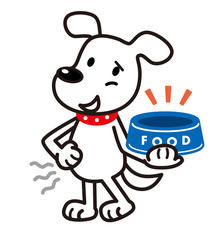 犬　白犬　餌入れ　