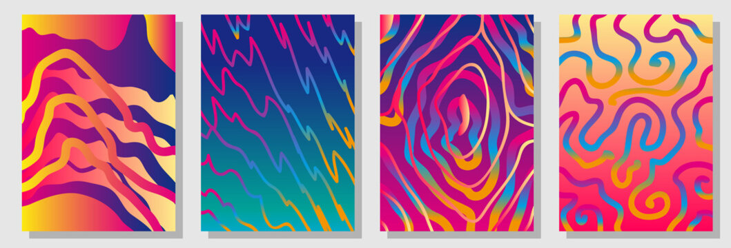 Set of colorful backgrouds with carnival motifs. 