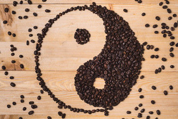 yin yang coffee beans composition