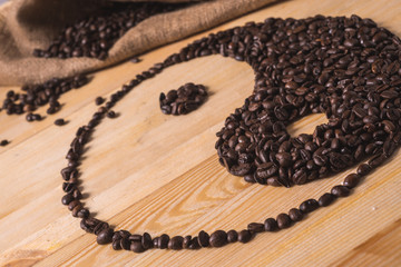 Fototapeta na wymiar yin yang coffee composition