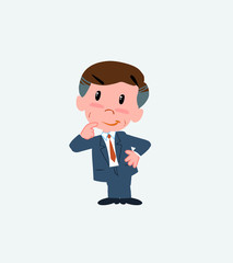 Businessman thoughtful and happy.