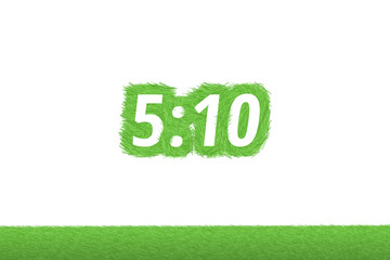 Spielstand "5:10" Gras Grüner Text auf weißem Hintergrund