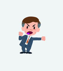Businessman screams very angry.