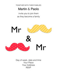 Beautiful minimalistic wedding invitation for same-sex couple