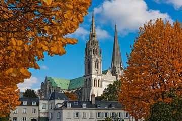 Chartres - cathédrale Notre-Dame - obrazy, fototapety, plakaty