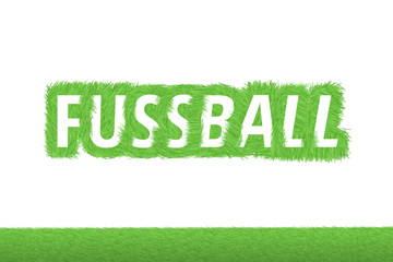 "FUSSBALL" Gras Grüner Text auf weißem Hintergrund