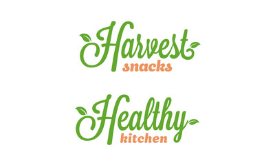 Set of Logo Lettering Logo : Harvest and Healthy