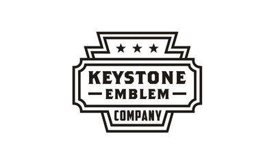 Line Art Keystone Arch Construction Building Badge Emblem logo design inspiration
