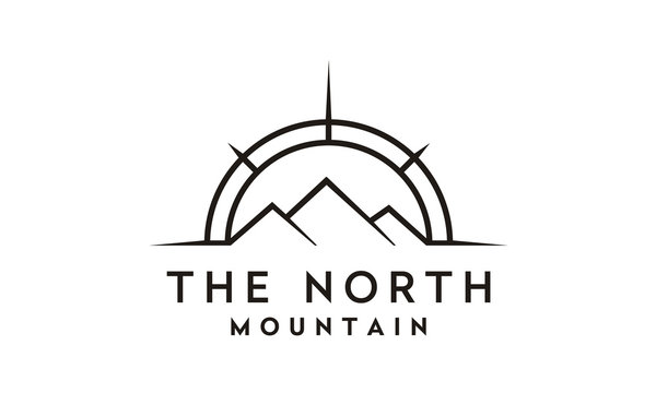 Compass and Mountain for Travel / Adventure logo design inspiration