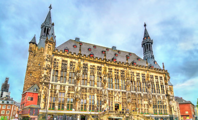 Aachener Rathaus, the Town Hall of Aachen, built in the Gothic style. Germany