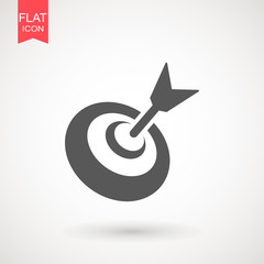 target icon. dart board. archery board. dartboard vector icon. Grey aim, arrow, Idea concept, perfect hit, winner, target goal icon. Success abstract pin logo.
