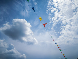 Decorative triangular flags.