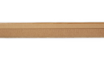 Brown plywood slat, lath isolated on white background