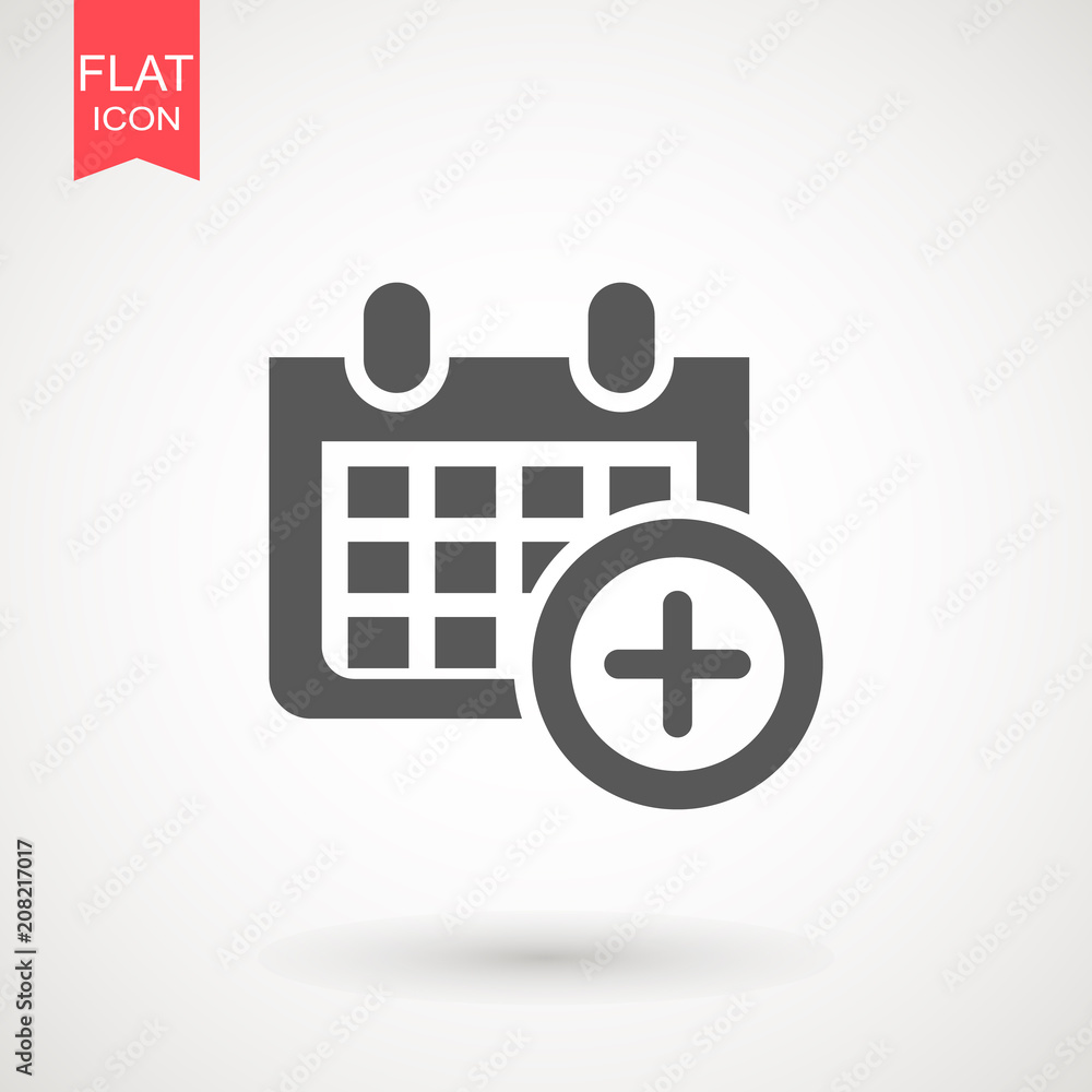 Aufkleber calendar isolated flat web mobile icon vector sign symbol button element silhouette.