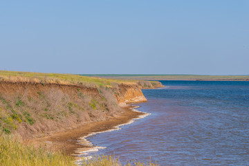 Beautiful summer landscape with river bank