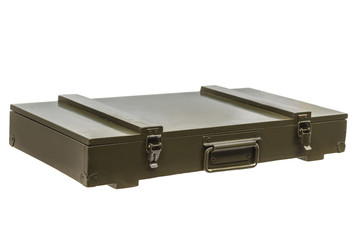 wooden green box for weapons isolated on white