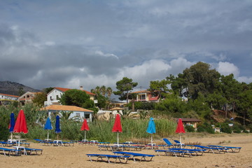 Fototapeta na wymiar Colored beaches of Kefalonia