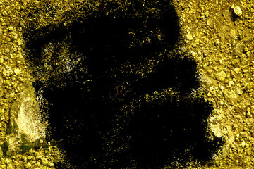 Fototapeta na wymiar Grunge Ultra yellow Ground like on Mars, land texture, sand surface, stone background
