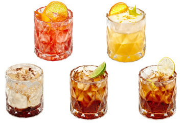 Five different exotic cocktails