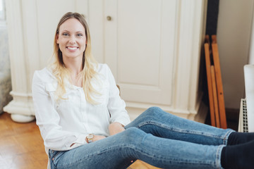 Happy confident young woman with a lovely smile