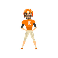 American football player wearing uniform vector Illustration on a white background