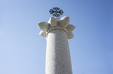 Granite monolith or pillory with Calatrava Orden Cross on the top