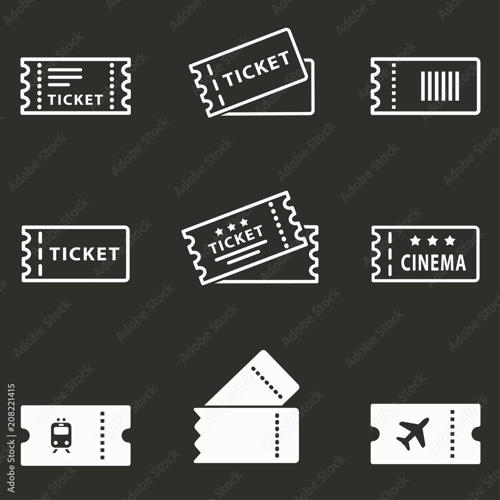 Wall mural movie ticket icon