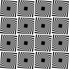 Seamless geometric pattern with spirals and optical illusion 