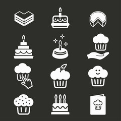 Cake icons set.