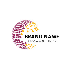 spread 3D globe logo design.  creative  world  shape icon. Technology logo. corporate business logo design vector illustration