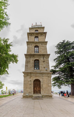 View of historical tophane Clock Tower in Bursa,Turkey