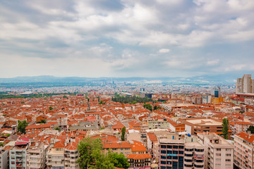 Naklejka premium Cityscape view of Bursa city center in Bursa, Turkey.