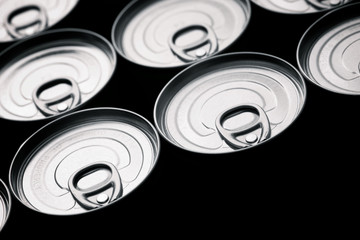 Cans close up