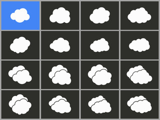 Clouds sky icons set.