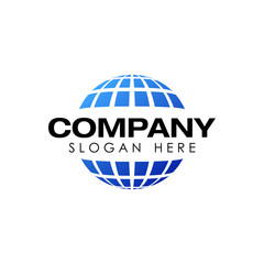 Stylized 3D spherical surface. digital globe icon. This logo is suitable for global company, world technologies and media and publicity agencies